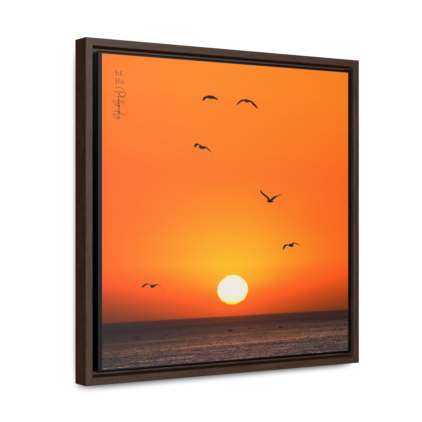 Gallery Canvas Wraps, Square Frame - BeHaP Sunset Birds