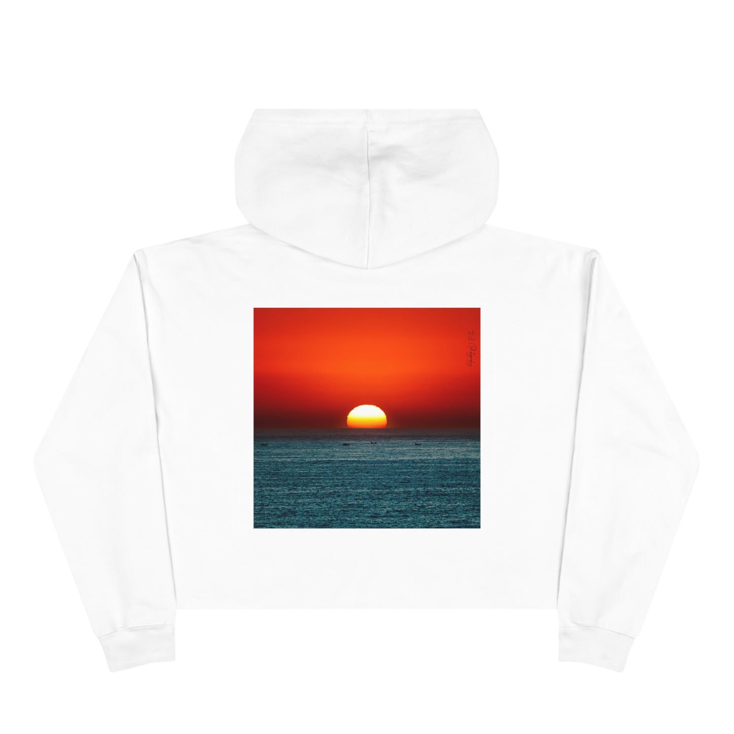 Crop Hoodie - BeHaP Red Sunset