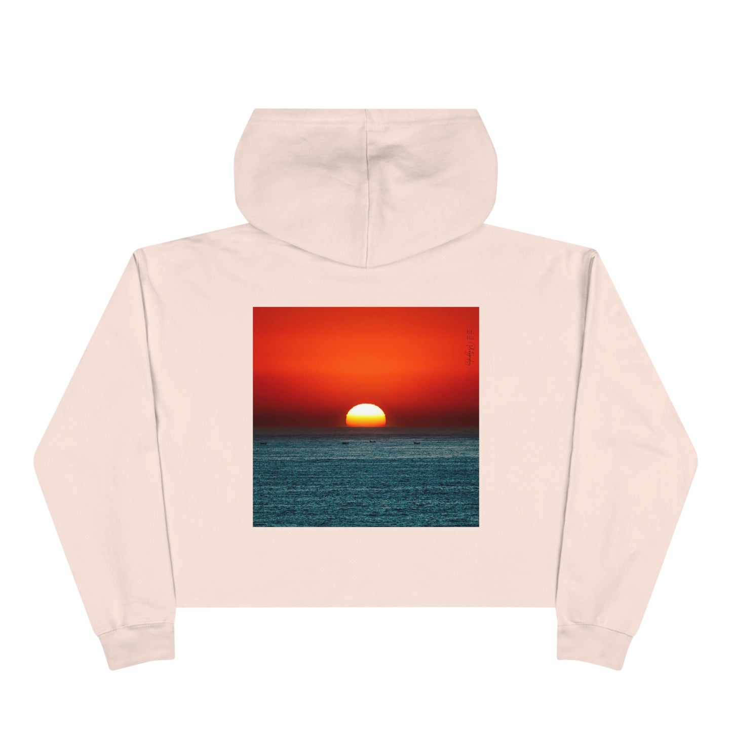 Crop Hoodie - BeHaP Red Sunset