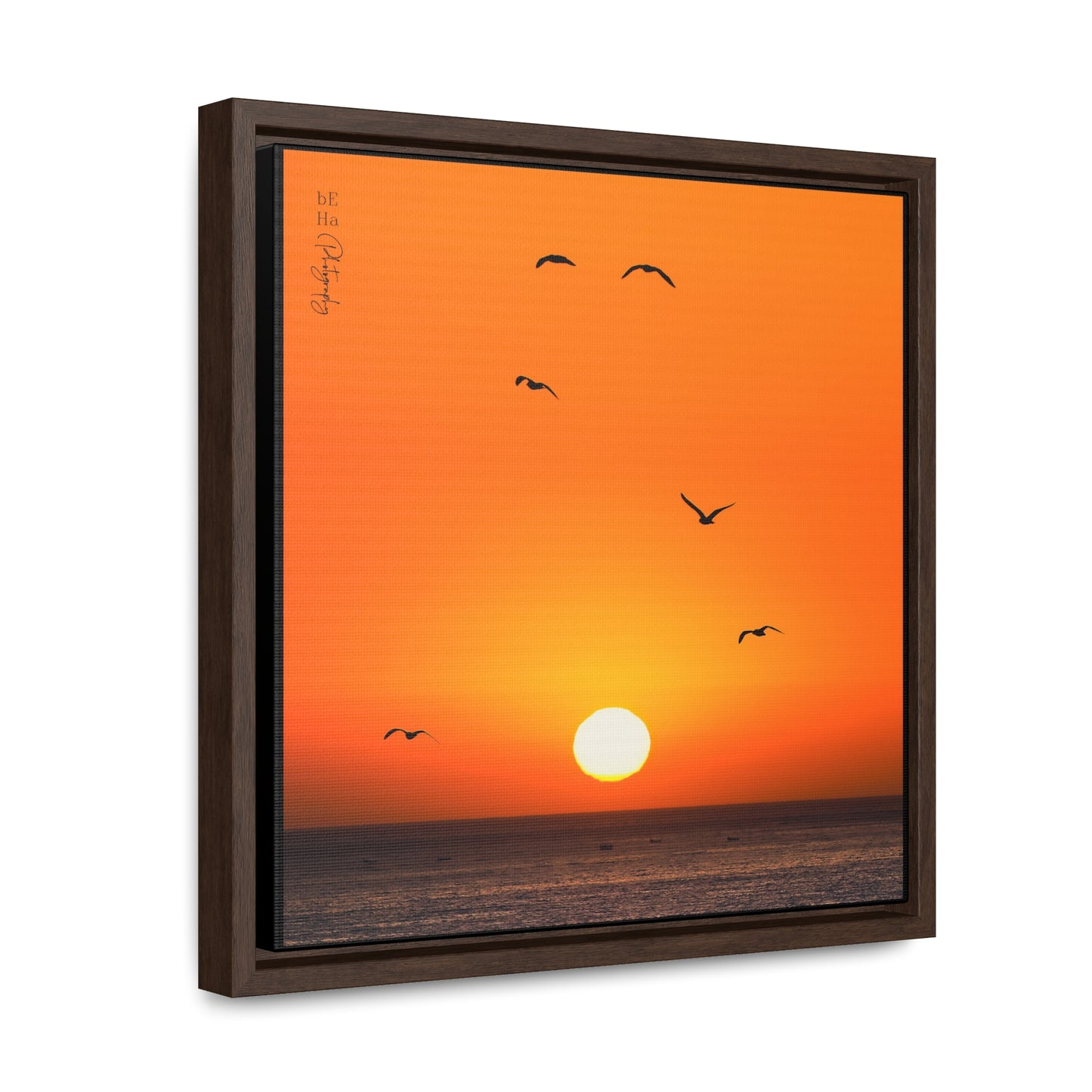 Galerie Toile Wraps, Cadre Carré - BeHaP Sunset Birds